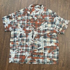 PHIPPS Men's Casual Camouflage Plaid Shirt